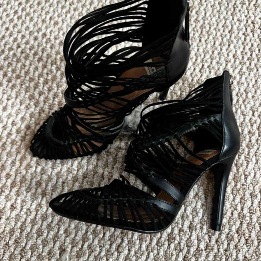 Zara Elegant Black Strappy Heels